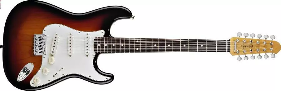 Fender Strat XII 3 Tone Sunburst, Rosewood Neck