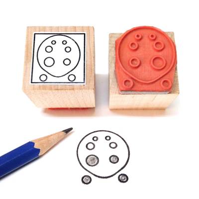 Ocarina Fingering Rubber Stamp & Ink Pad (8 Hole)