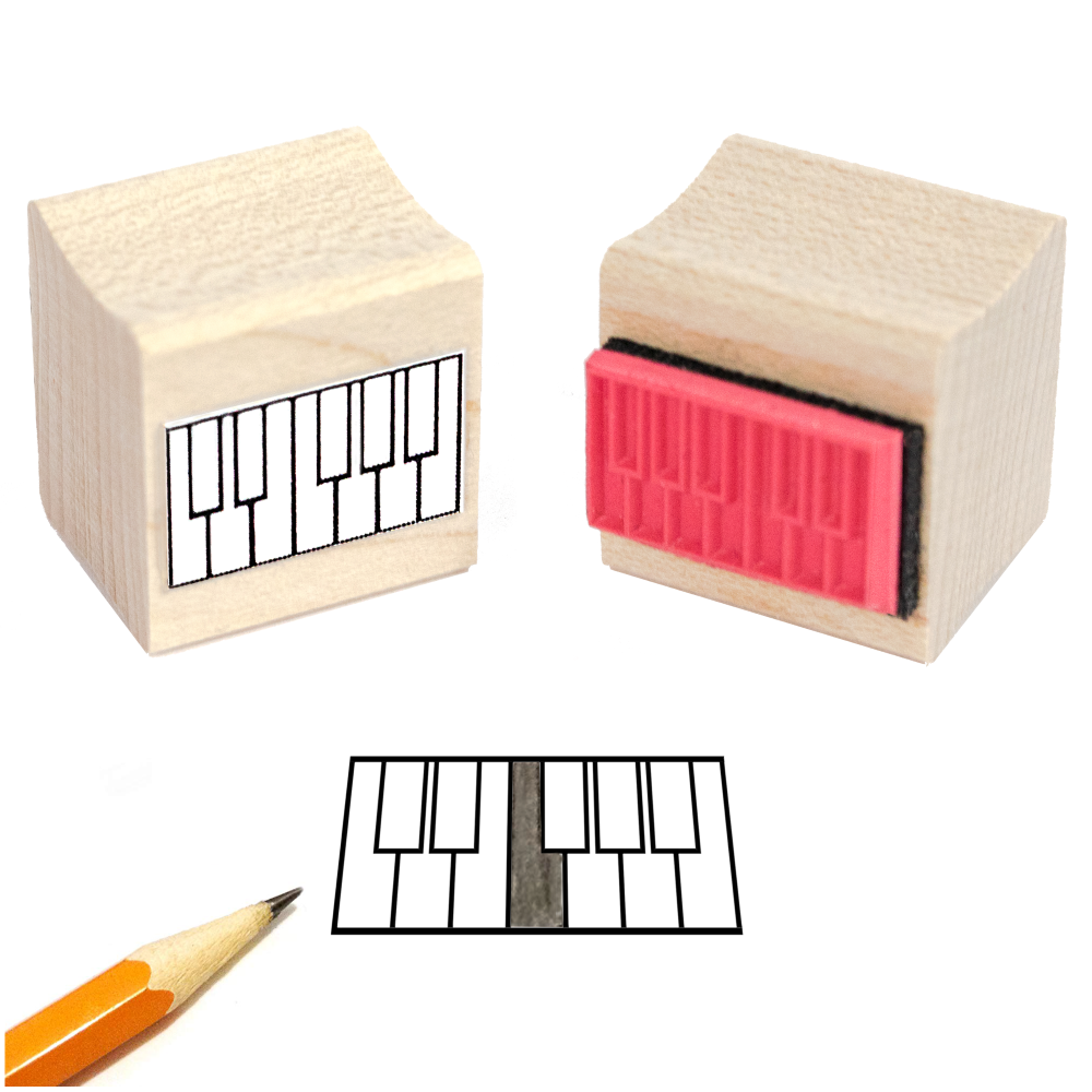Mini Piano Diagram Rubber Stamp & Ink Pad