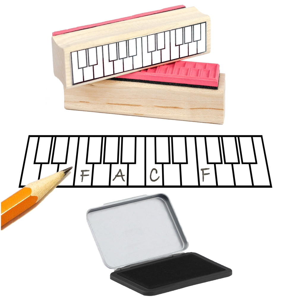 Two Octave Piano Stamp and Ink Pad