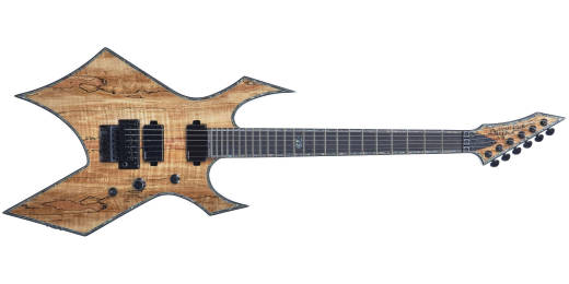 Warlock Extreme Exotic Electric Guitar with Floyd Rose Bridge - Transparent Spalted Maple