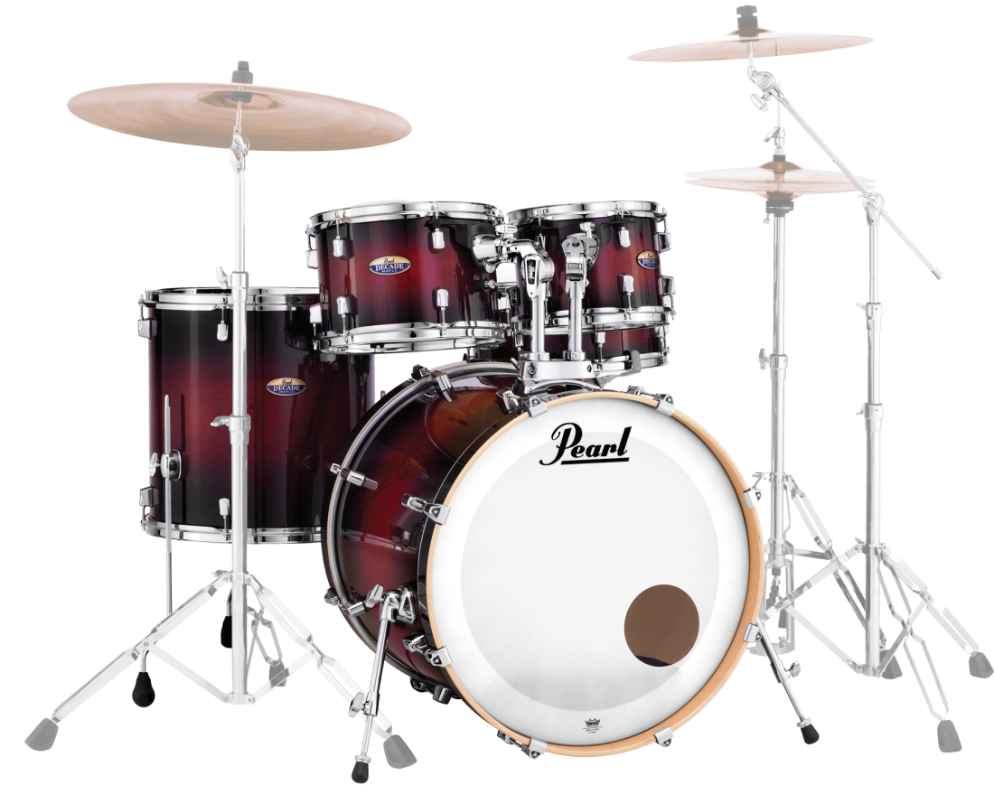 Decade Maple 5-Piece Shell Pack (22,10,12,16,SD) - Deep Red Burst