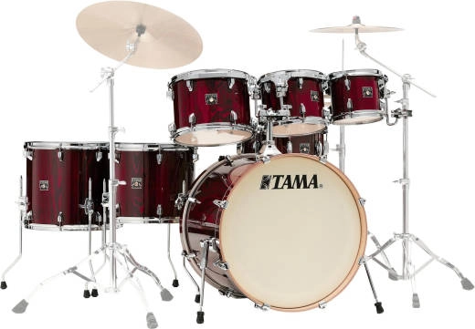 Tama - Superstar Classic Exotic 7-Piece Shell Pack (22,8,10,12,14,16,SD) - Gloss Garnet Lacebark Pine