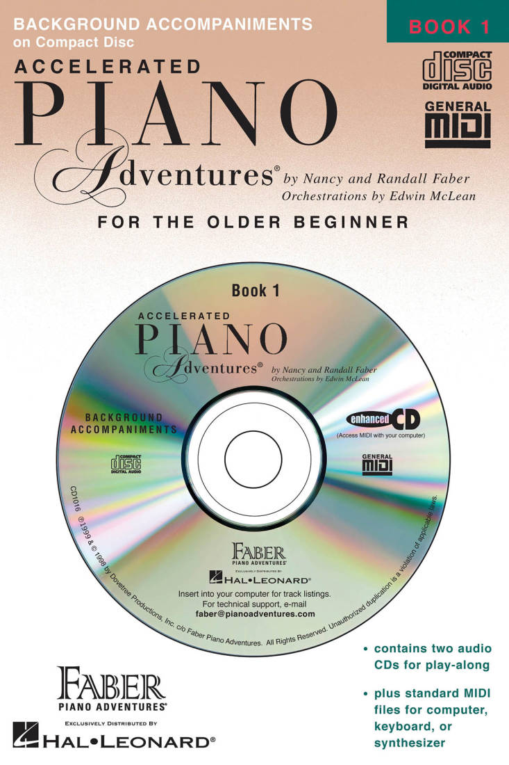 Accelerated Piano Adventures for the Older Beginner, Lesson Book 1 Background Accompaniments - Faber/Faber - 2 CD Set