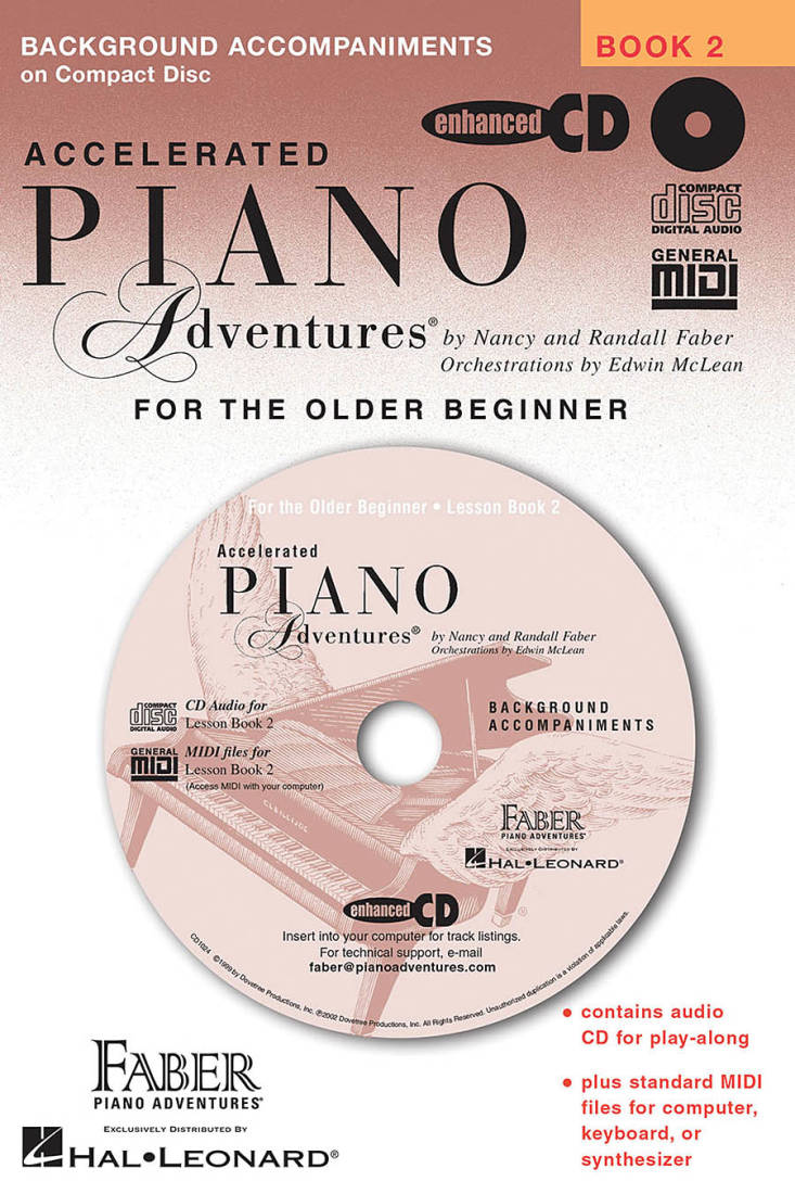 Accelerated Piano Adventures for the Older Beginner, Lesson Book 2 Background Accompaniments - Faber/Faber - CD