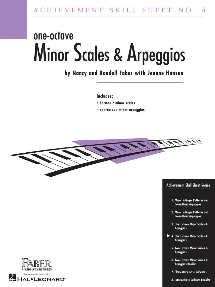 Achievement Skill Sheet No. 4: One-Octave Minor Scales & Arpeggios - Faber/Faber/Hansen - Piano - Sheet Music