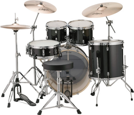 Evolution 5-Piece Drum Kit with Hardware and I Series Cymbals (22, 10, 12, 16, SN) - Black Sparkle