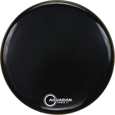 Aquarian - Force II Resonant Bass Drum Head, Black - 22