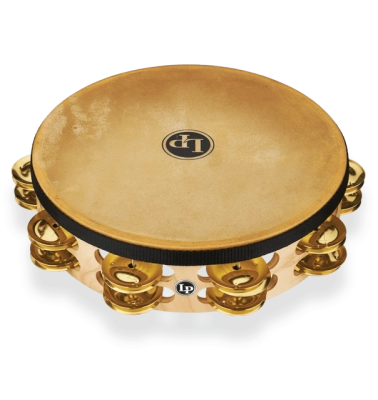 Latin Percussion - LP Pro 10 inch Double Row Tambourine w/Head - Brass