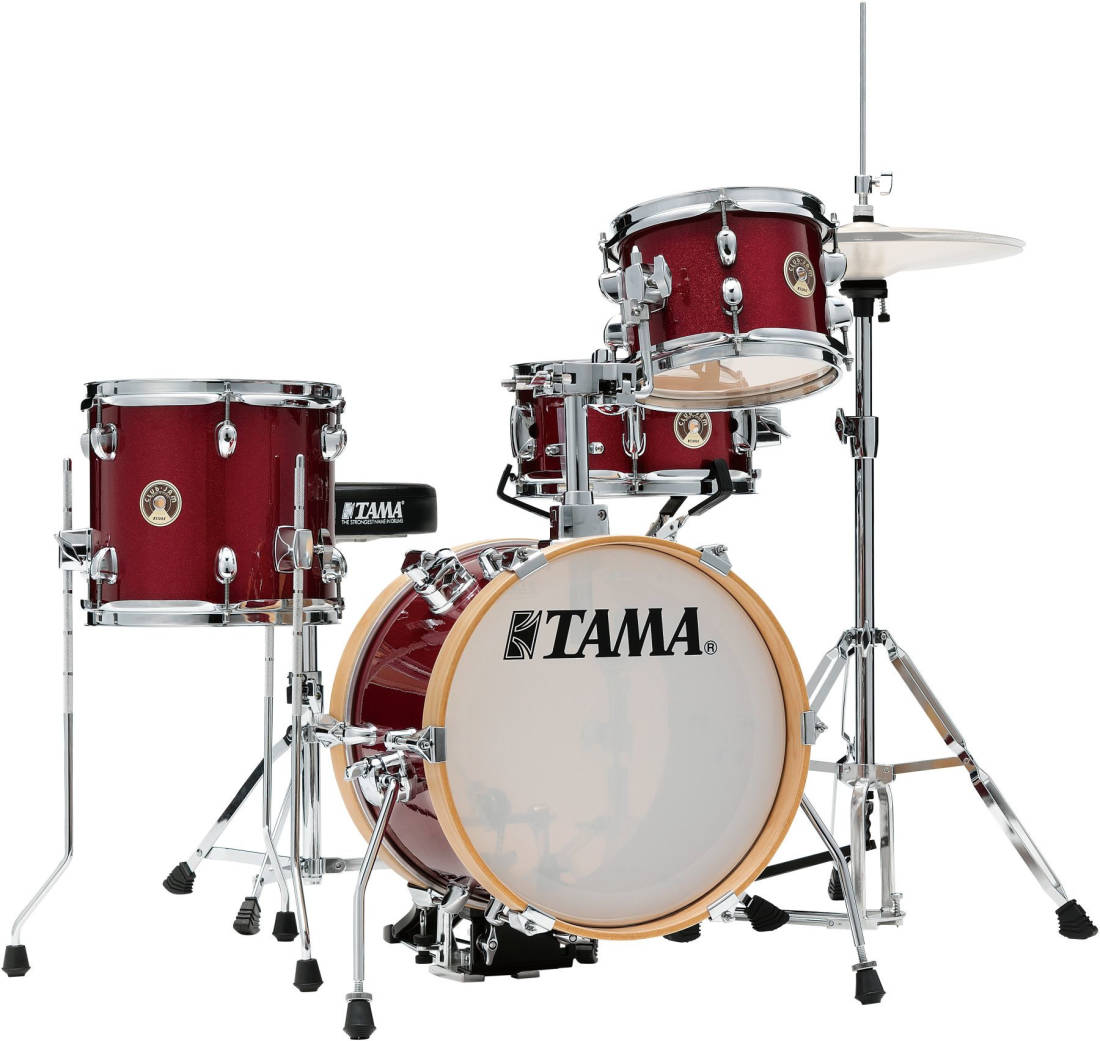 Club-JAM Flyer 4-Piece Drum Kit (14,8,10,SD) with Hardware and Throne - Candy Apple Mist