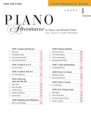 Piano Adventures Performance Book (2nd Edition), Level 1 - Faber/Faber - Piano - Book