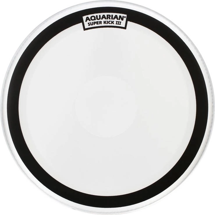 Super Kick III Texture Coated White Bass Drum Head - 22\'\'