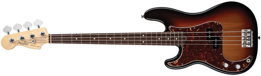 Fender American Standard Precision Bass - Rosewood - 3 Tone Sunburst - Left Handed