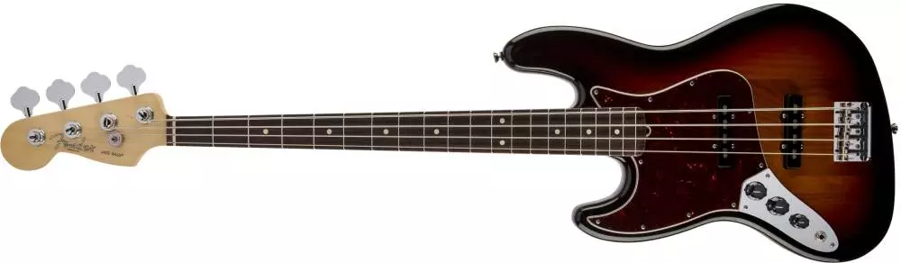 American Standard Left Handed Jazz Bass - Rosewood - 3 Tone Sunburst