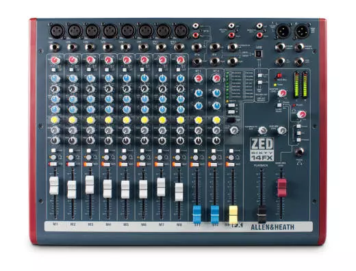 ZED60-14FX Compact 8 Mic/line Mixer with FX & 60mm Faders