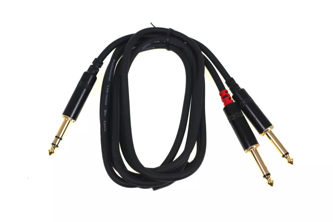 Link Audio Premium 1/4 TRS-M to 2 x 1/4-M Y-Cable - 6 foot