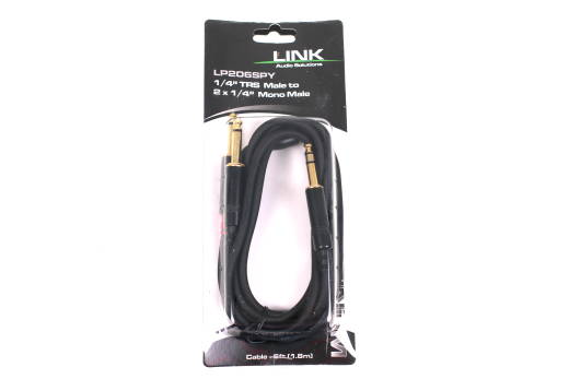 Link Audio Premium 1/4 TRS-M to 2 x 1/4-M Y-Cable - 6 foot