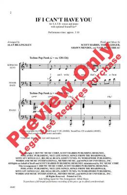 If I Can\'t Have You - Mendes/Billingsley - SATB