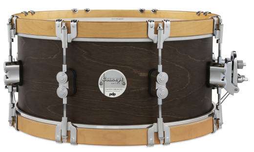 Pacific Drums - Concept Maple Classic Snare Drum 6.5x14 - Walnut with Natural Hoops
