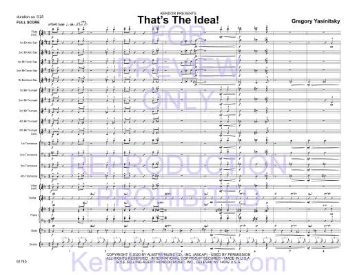 That\'s The Idea! - Yasinitsky - Jazz Ensemble - Gr. Medium