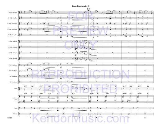 Blue Diamond - Yasinitsky - Jazz Ensemble/Solo Alto Saxophone - Gr. Easy