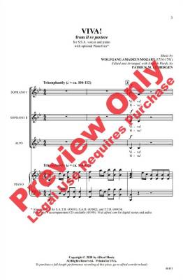 Viva! (from Il re pastore) - Mozart/Liebergen - SSA