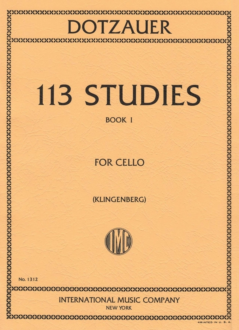 113 Studies in Four Volumes, Volume I - Dotzauer/Klingenberg - Cello - Book