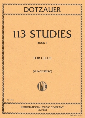 International Music Company - 113 Studies in Four Volumes, Volume I - Dotzauer/Klingenberg - Cello - Book