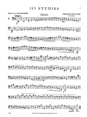 113 Studies in Four Volumes, Volume I - Dotzauer/Klingenberg - Cello - Book