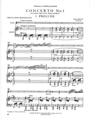 Concerto No. 1 in G minor, Opus 26 - Bruch/Francescatti - Violin/Piano - Sheet Music