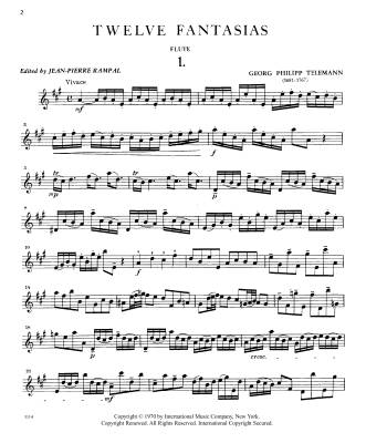Twelve Fantasias - Telemann/Rampal - Flute - Book