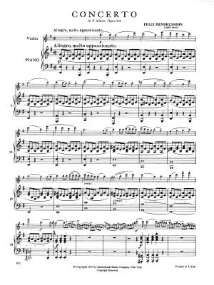 Concerto in E minor, Opus 64 - Mendelssohn/Francescatti - Violin/Piano - Sheet Music