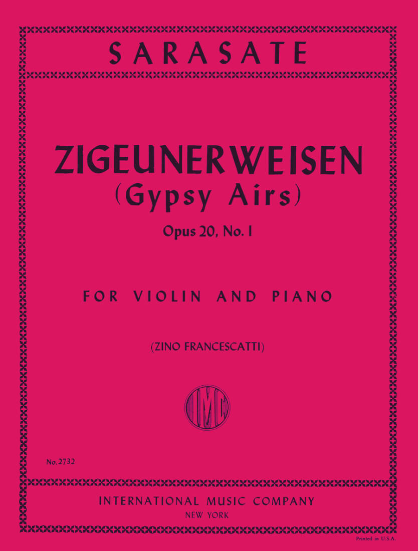 Zigeunerweisen (Gypsy Airs), Opus 20, No. 1 - Sarasate/Francescatti - Violin/Piano - Sheet Music