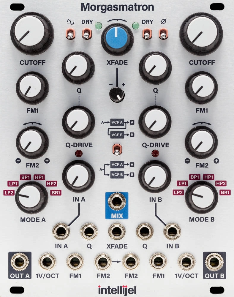 Morgasmatron Analog Dual Multimode Self-Oscillating VCF and Crossfader