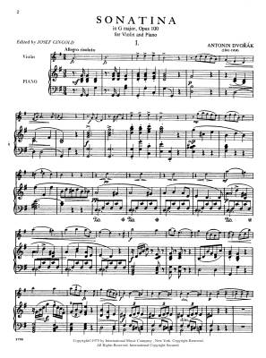 Sonatina in G major, Opus 100 - Dvorak/Gingold - Violin/Piano - Sheet Music