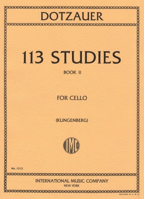 International Music Company - 113 Studies in Four Volumes, Volume II - Dotzauer/Klingenberg - Cello - Book