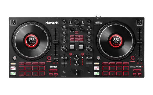 Mixtrack Platinum FX 4-Deck DJ Controller with Jog Wheel Displays and FX Paddles