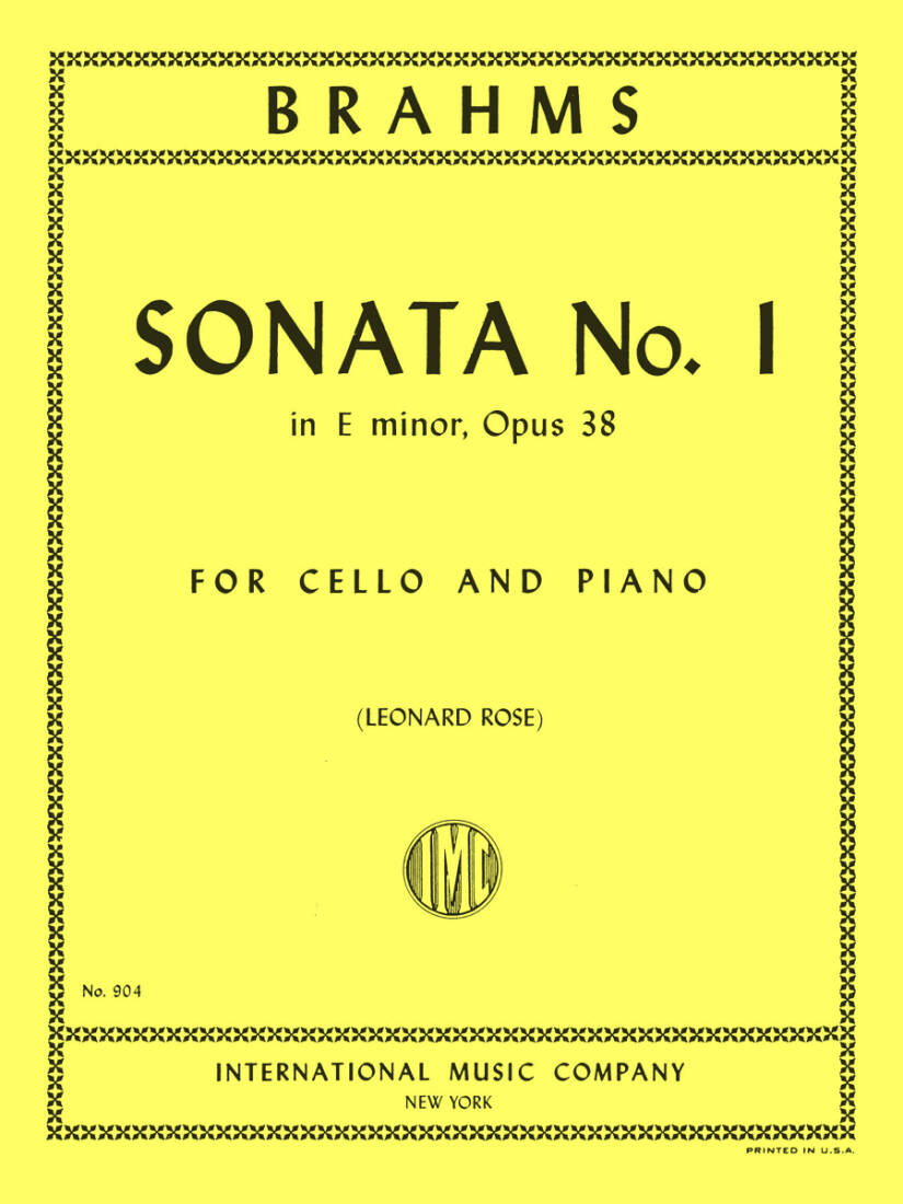 Sonata No. 1 in E minor, Opus 38 - Brahms/Rose - Cello/Piano - Sheet Music