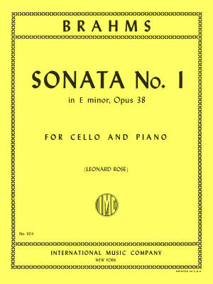 International Music Company - Sonata No. 1 in E minor, Opus 38 - Brahms/Rose - Cello/Piano - Sheet Music