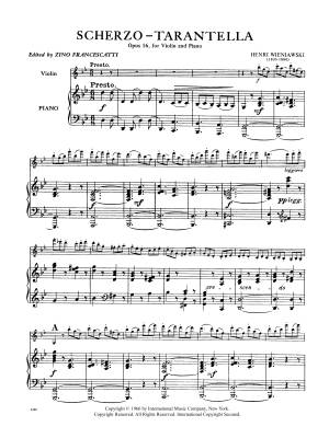 Scherzo-Tarantella, Opus 16 - Wieniawski/Francescatti - Violin/Piano - Sheet Music