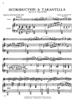 Introduction & Tarantella, Opus 43 - Sarasate/Francescatti - Violin/Piano - Sheet Music