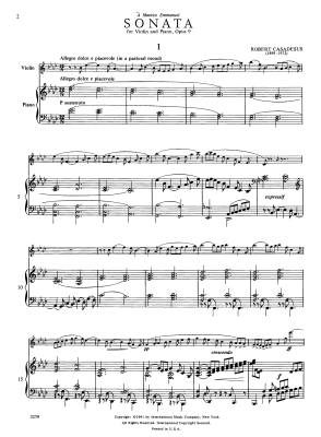 Sonata, Opus 9 - Casadesus - Violin/Piano - Sheet Music