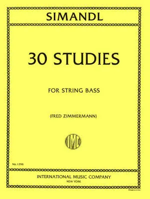 International Music Company - 30 Studies for the Development of Tone - Simandl - String Bass - Book