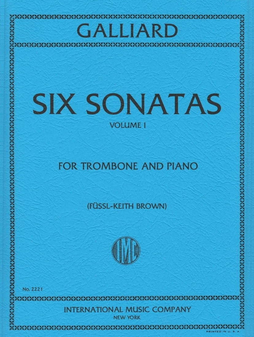 Six Sonatas: Volume I - Galliard/Brown - Trombone/Piano - Book