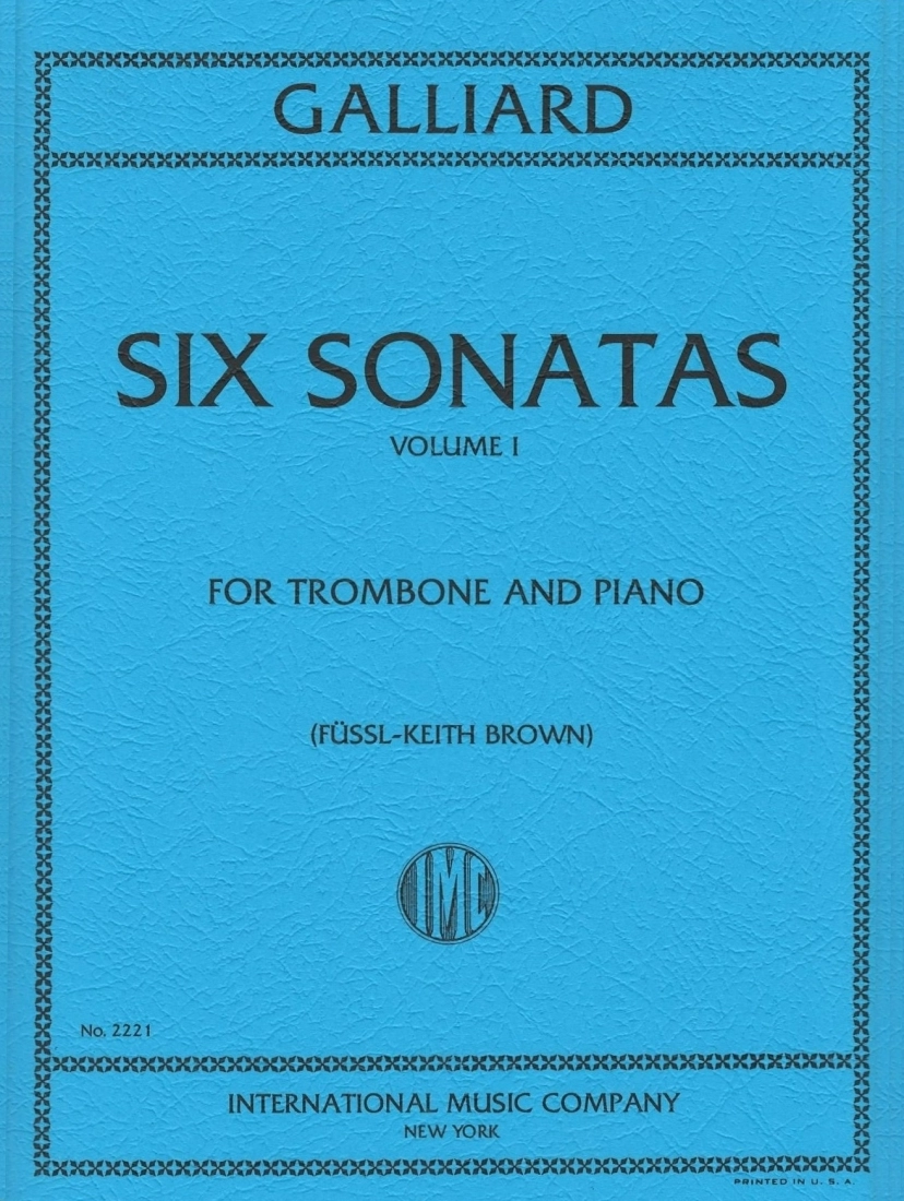 Six Sonatas: Volume I - Galliard/Brown - Trombone/Piano - Book