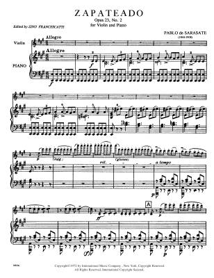 Zapateado, Opus 23, No. 2 - Sarasate/Francescatti - Violin/Piano - Sheet Music
