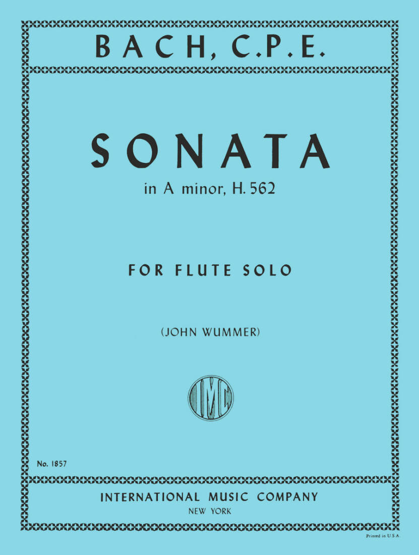 Sonata in A minor - Bach/Wummer - Flute - Sheet Music