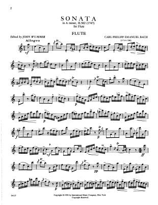 Sonata in A minor - Bach/Wummer - Flute - Sheet Music