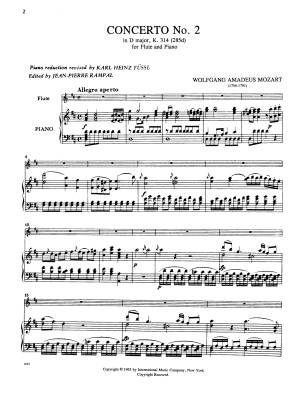 Concerto No. 2 in D major, K. 314 - Mozart/Rampal - Flute/Piano - Sheet Music