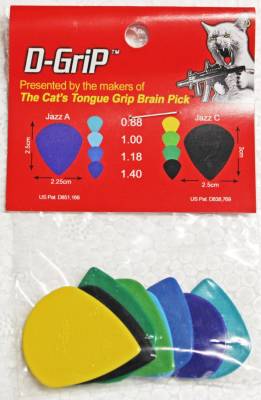 Cats Tongue - D-Grip Jazz Pick Variety Pack (8)